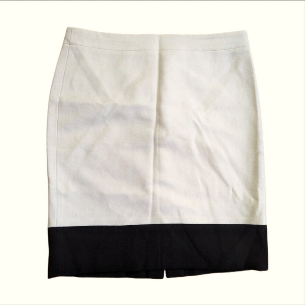 J Crew Classic Wool Viscose Blend Colorblock Winter Barbie Pencil Skirt